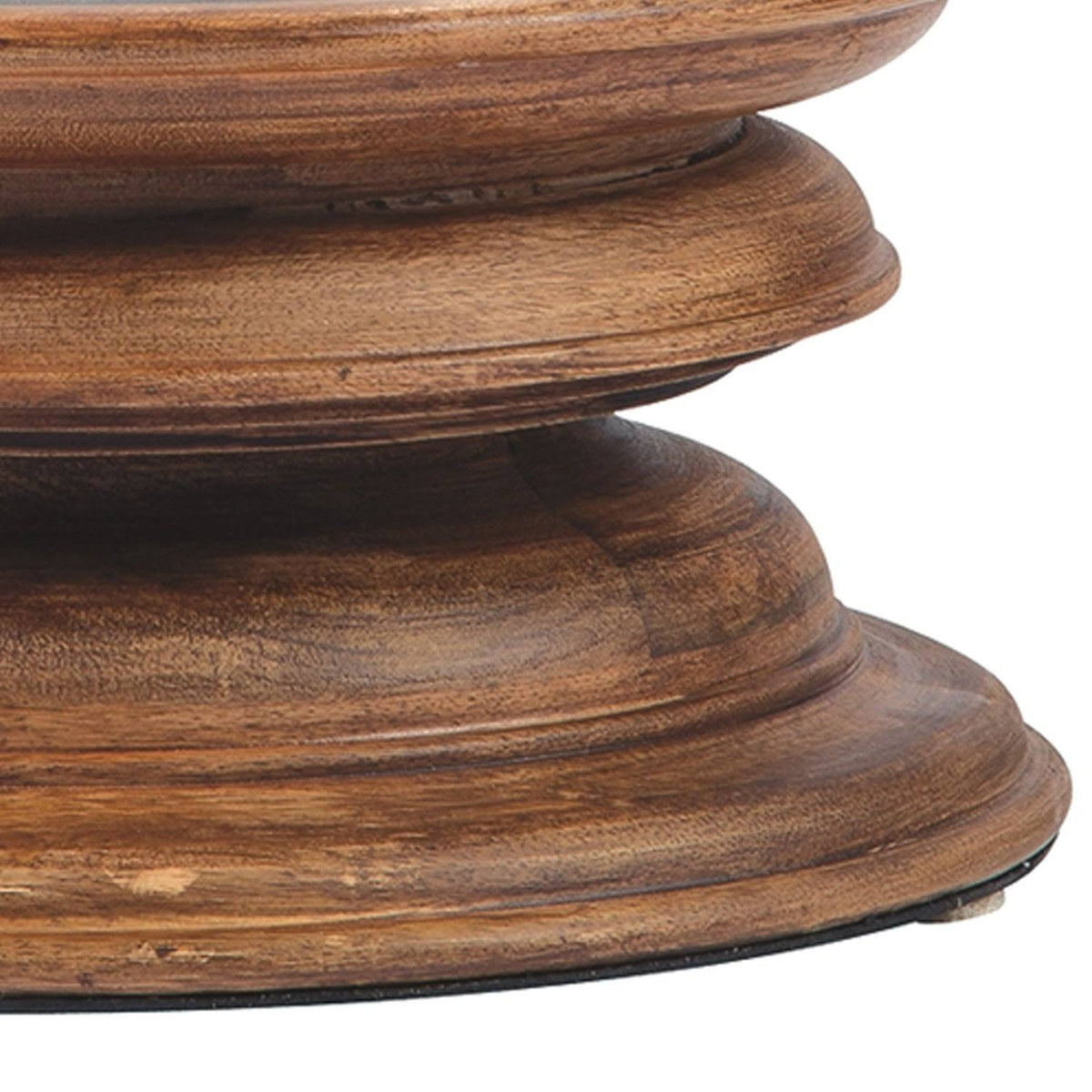 Clear Glass Hurricane Candle Holder with Wooden Base V730172