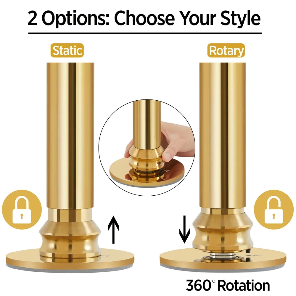 Gold Height Adjustable Spinning Static Dance Pole E815278
