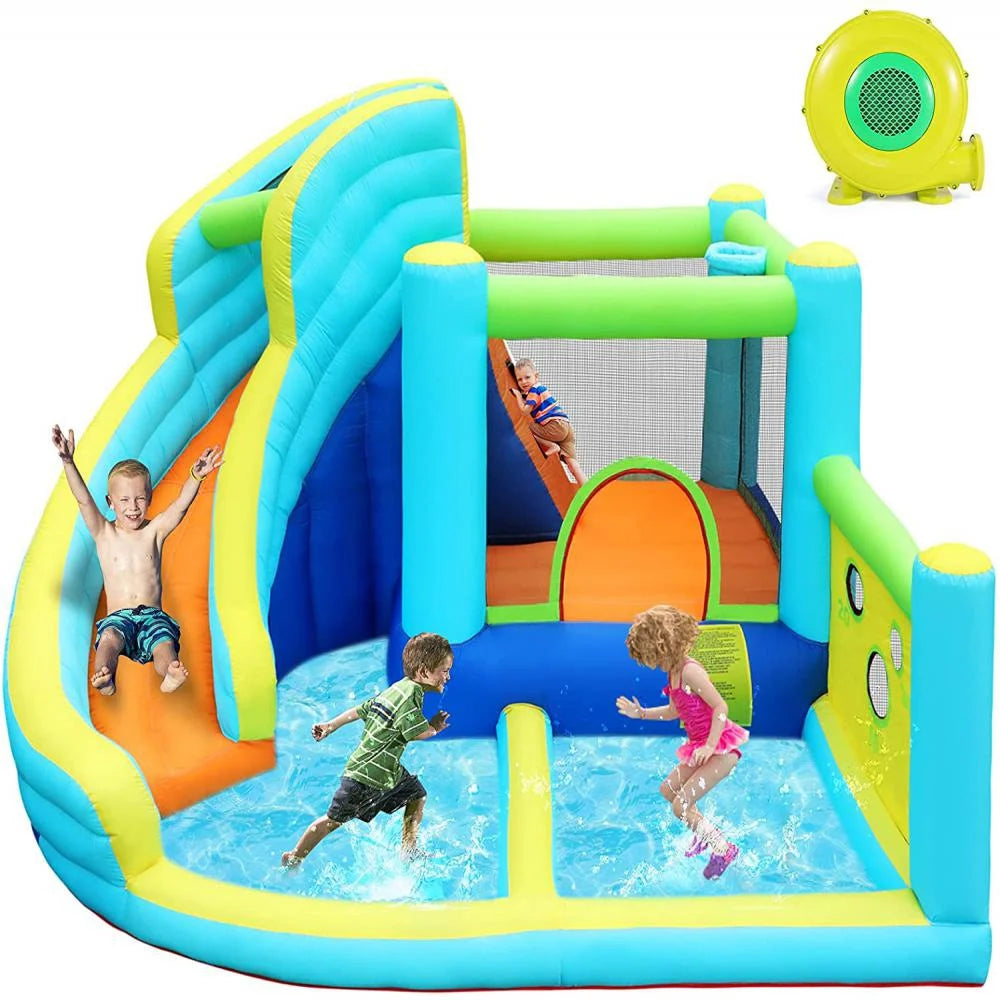 Kids Inflatable Bounce House Ball Pit Play Slide With Blower R824540