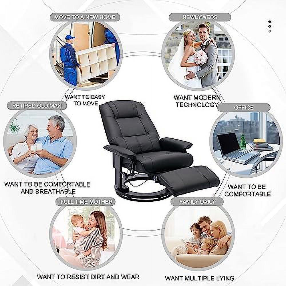 Grey PU Leather Recliner Chair with Footrest T74098