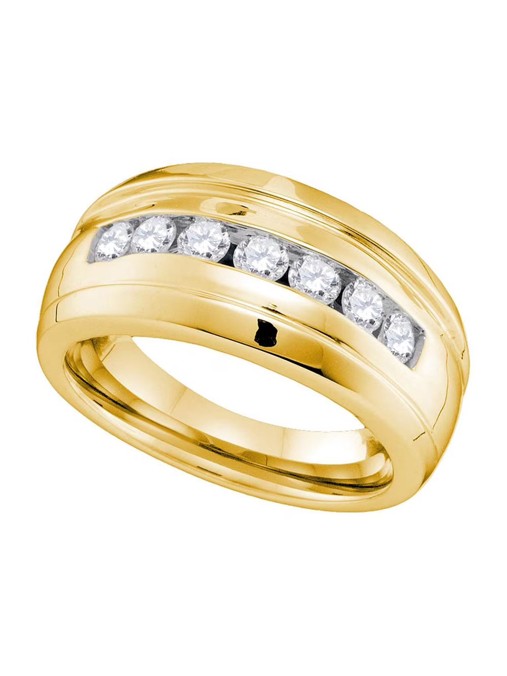 10kt Yellow Gold Mens Diamond Wedding Band Ring 3/4 Cttw Size 11.5 R85795