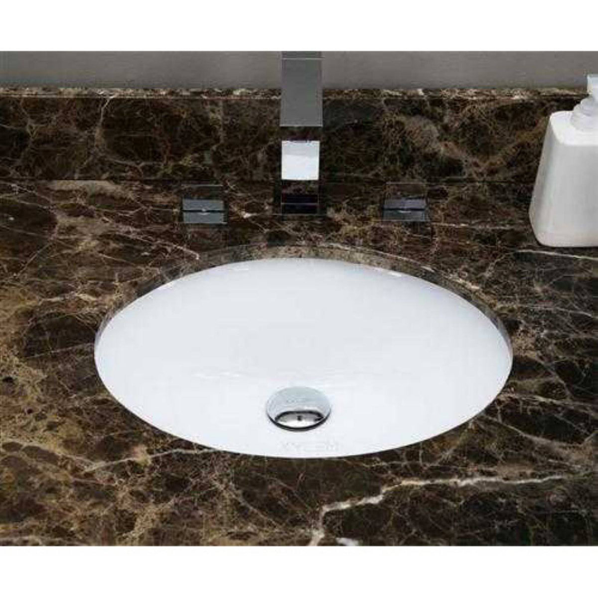 White Oval Undermount Sink B56076