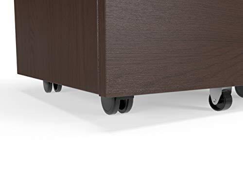 Walnut Mobile Wooden Pedestal Filing Cabinet N3664