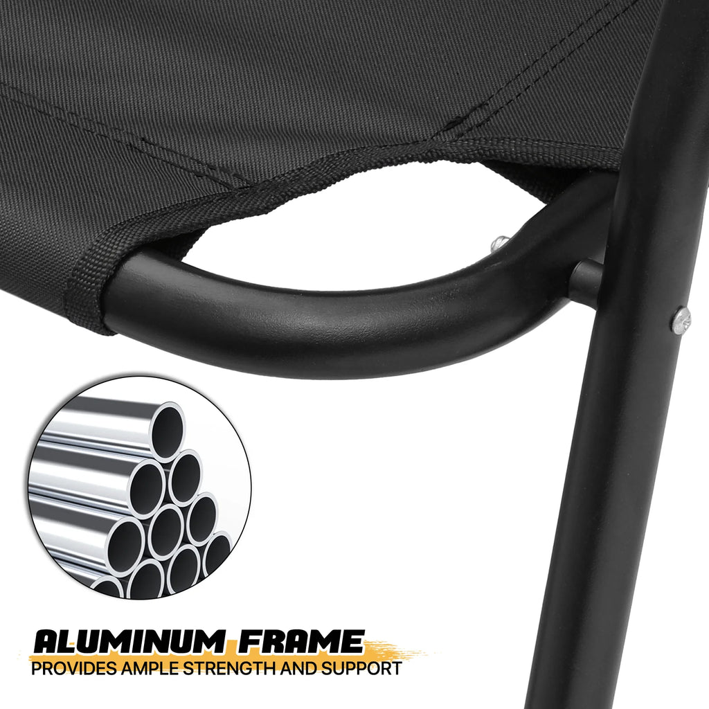 Folding Double Camping Chair with Armrest, 2-Person, Black A57445