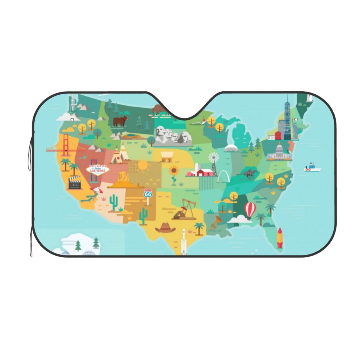 Windshield Sun Shade with Famous Landmarks L6333