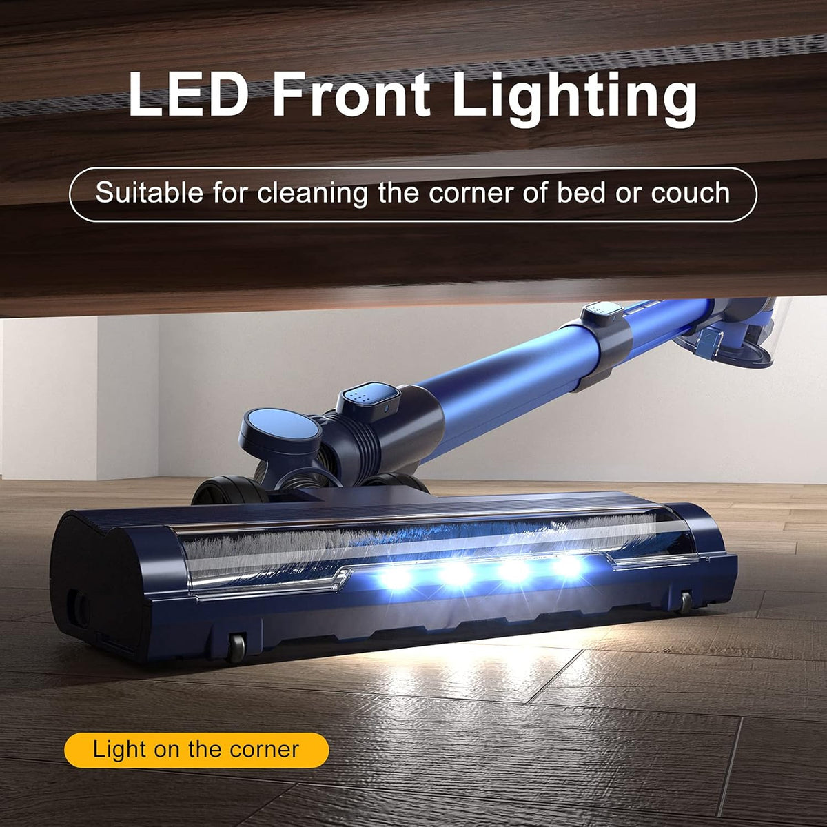 Cordless Stick Vacuum Cleaner with LED Touch Display, 20KPA, 2600mAh Detachable Battery, 4 in 1 Lightweight Rechargeable Handheld I886378