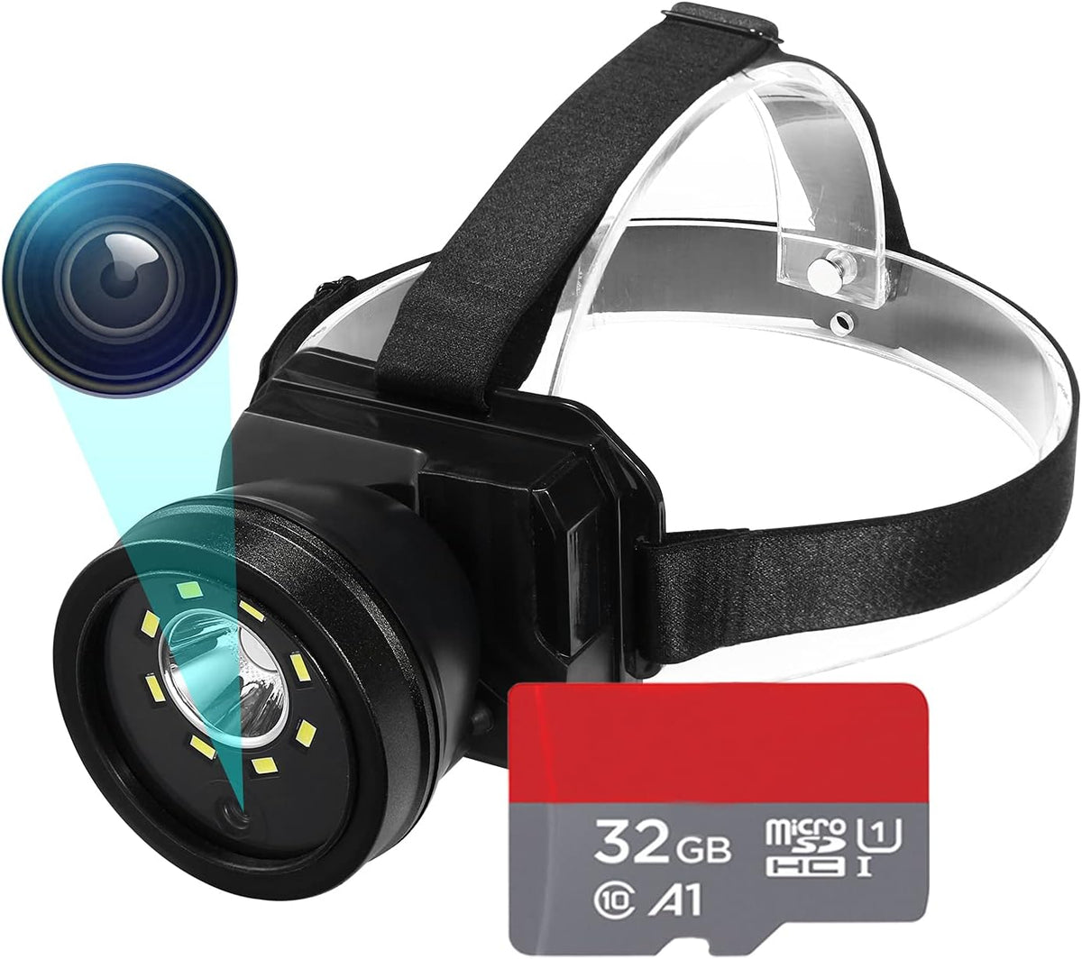 32GB 1080P Rechargeable Headlamp Body Camera with Night Vision T828300