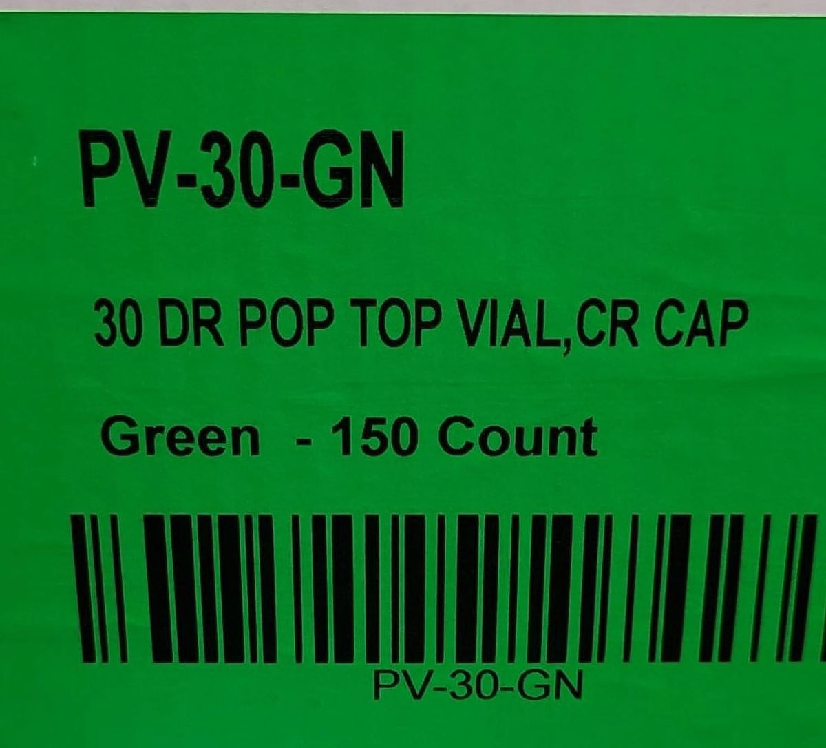 150 Pc Green 30 Dram Pop Top Vial Child Resistant Cap Rx Vial E481936