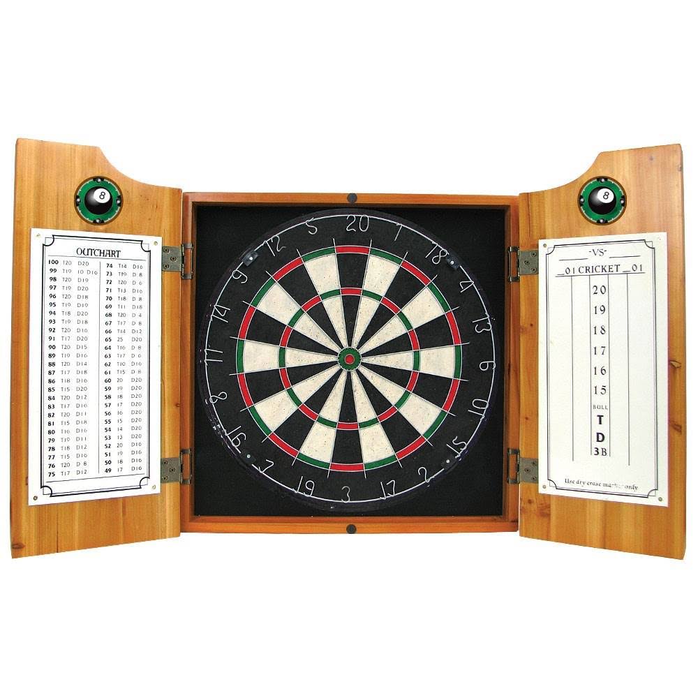 8-Ball Dart Cabinet with Darts and Board E4601
