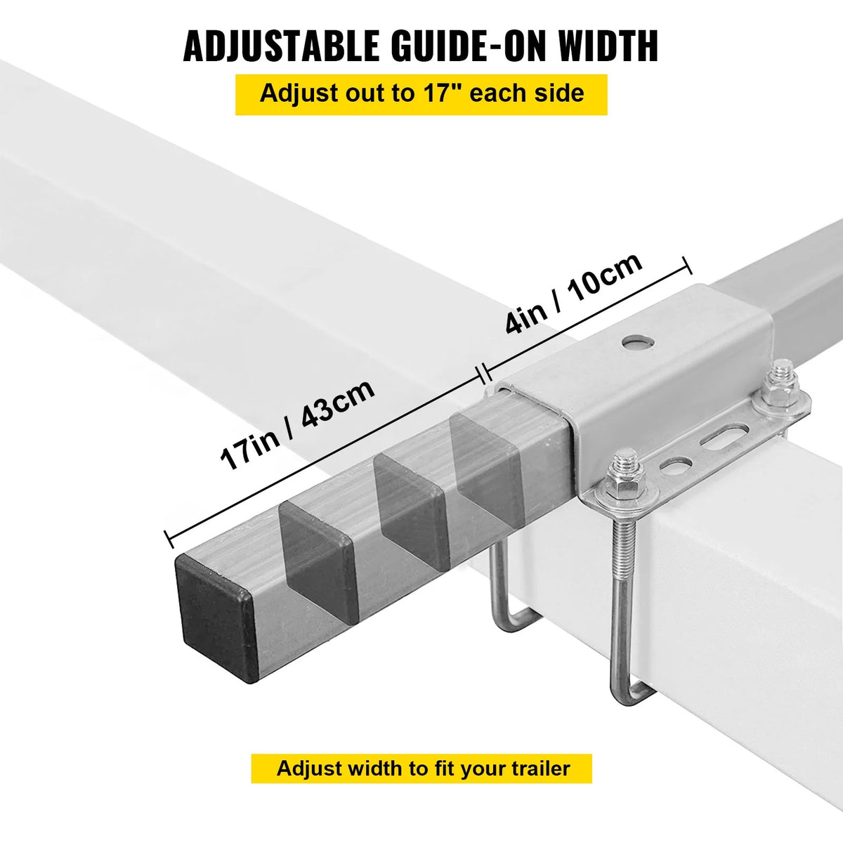 Boat Trailer Guide-on, 60", One Pair Galvanized Steel with PVC Tube Covers A5173