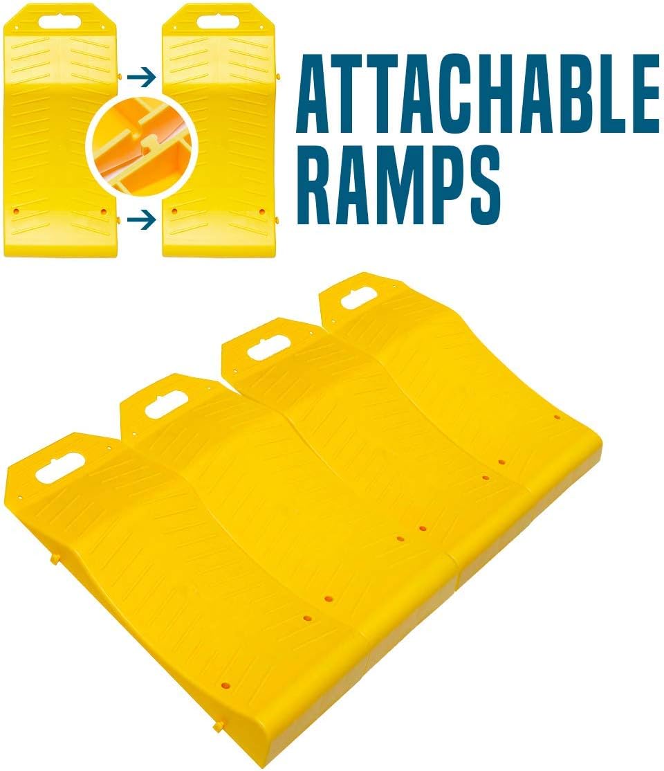 4 Piece Tire Saver Ramps Wheel Protector, Durable Plastic, Pack of 2 P928