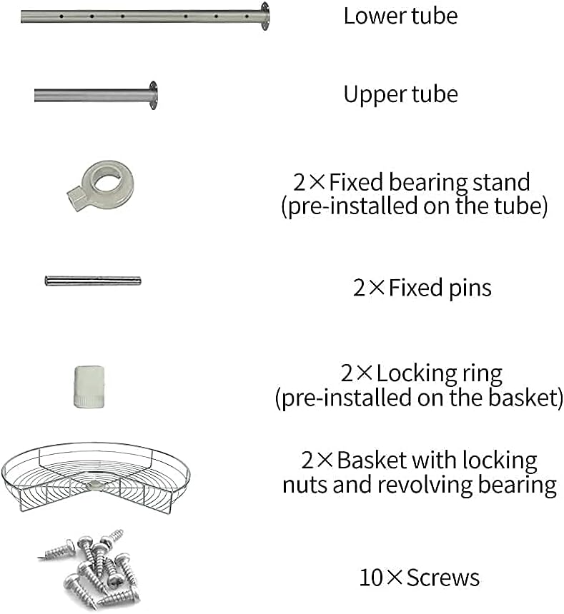 28 Kidney Chrome 2 Shelf Rotating Storage Rack I600