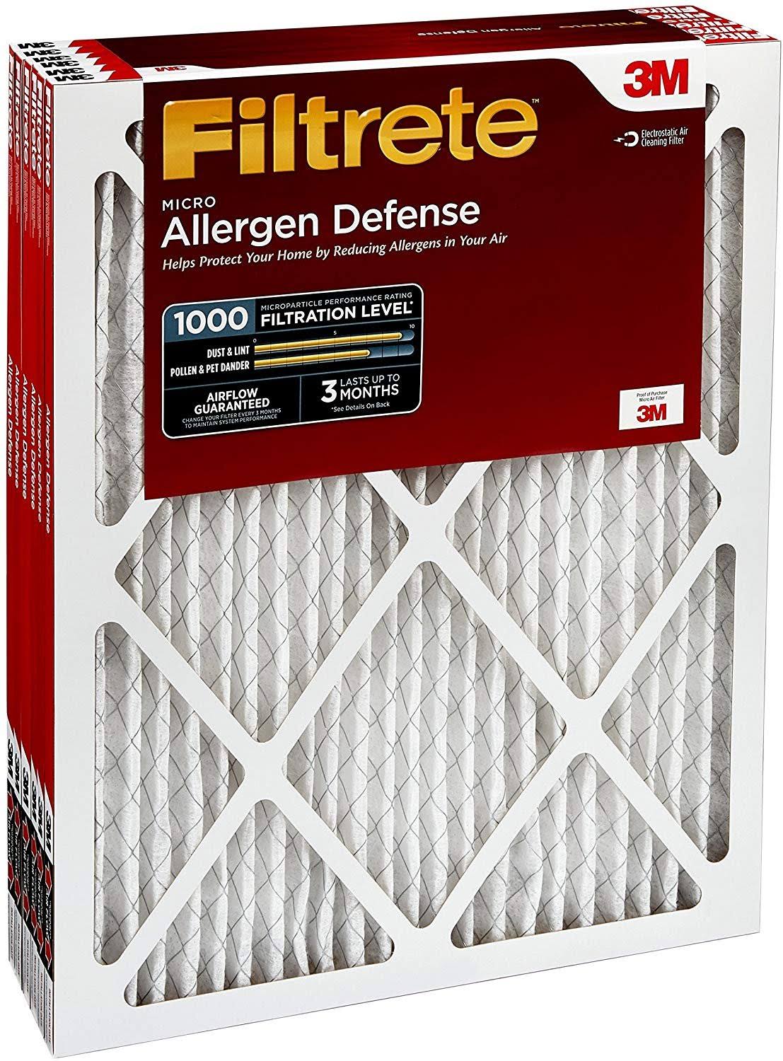 16x25x1 MPR 1000 Micro Allergen Defense Air Filter, 6-Pack D618581