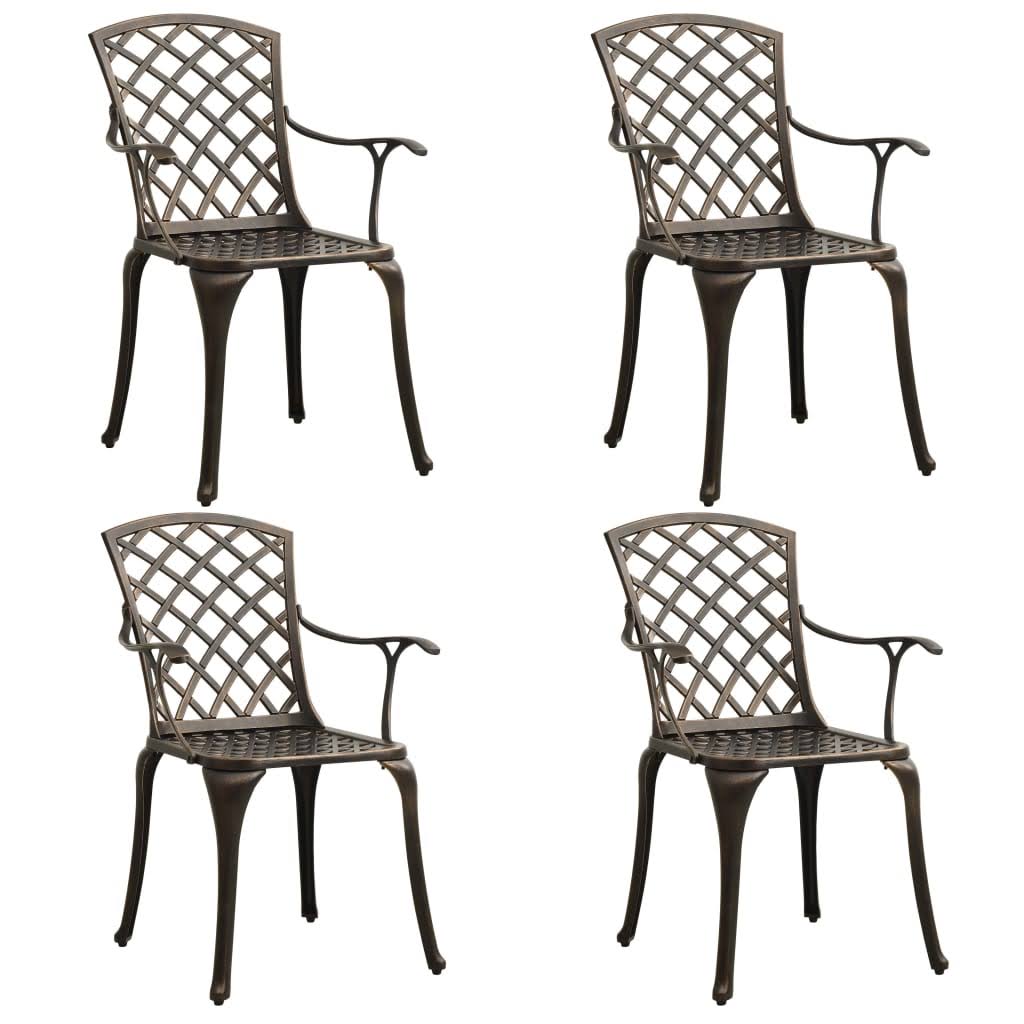 5 Piece Bistro Set Cast Aluminum Bronze A803744