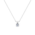 14 Karat White Gold Diamond Solitaire Necklace, 18 Inches V959