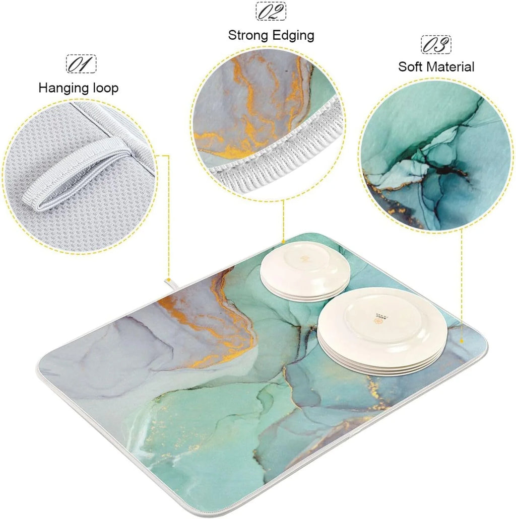 Abstract Marble Dish Drying Mat, 18x24Inch A751247