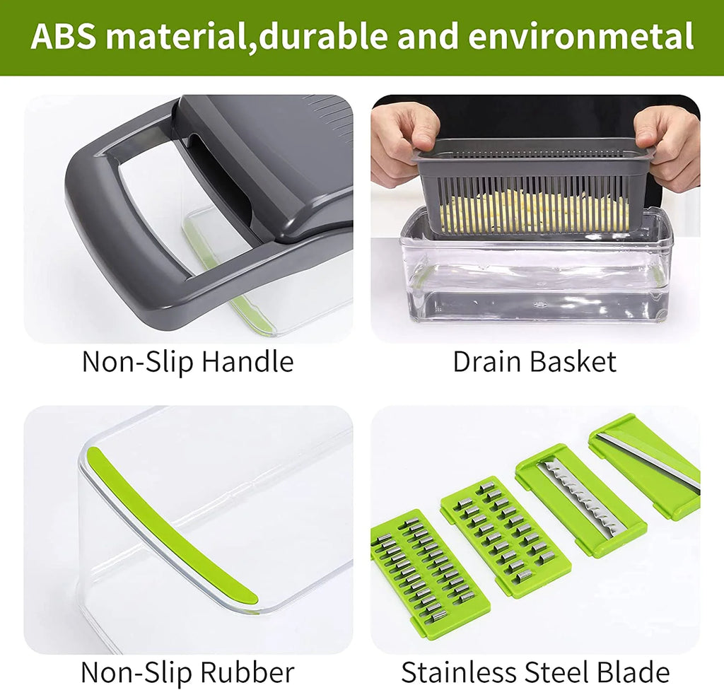 13-in-1 Vegetable & Fruit Chopper with Colander Container E2912