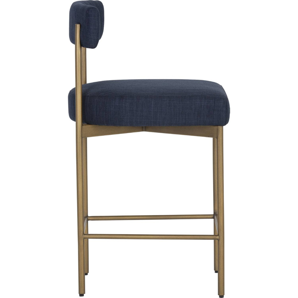 Antique Brass Arena Navy Counter Stool Y189