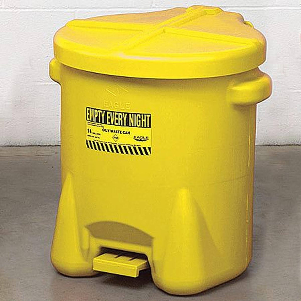 Yellow Polyethylene Oily Waste Can, 14 Gallon B219