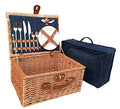 Blue Tweed Fitted Picnic Basket O2678