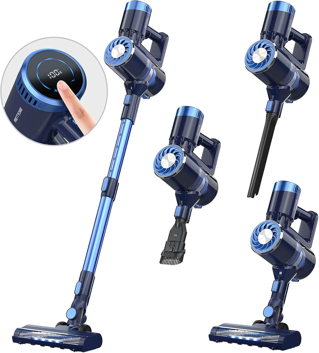 Cordless Stick Vacuum Cleaner with LED Touch Display, 20KPA, 2600mAh Detachable Battery, 4 in 1 Lightweight Rechargeable Handheld I886378