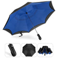 Blue 45" Reverse Folding Umbrella with Reflective Strip K628715
