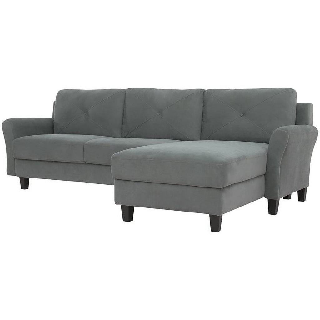 Gray Sectional with Rolled Arms Q9035
