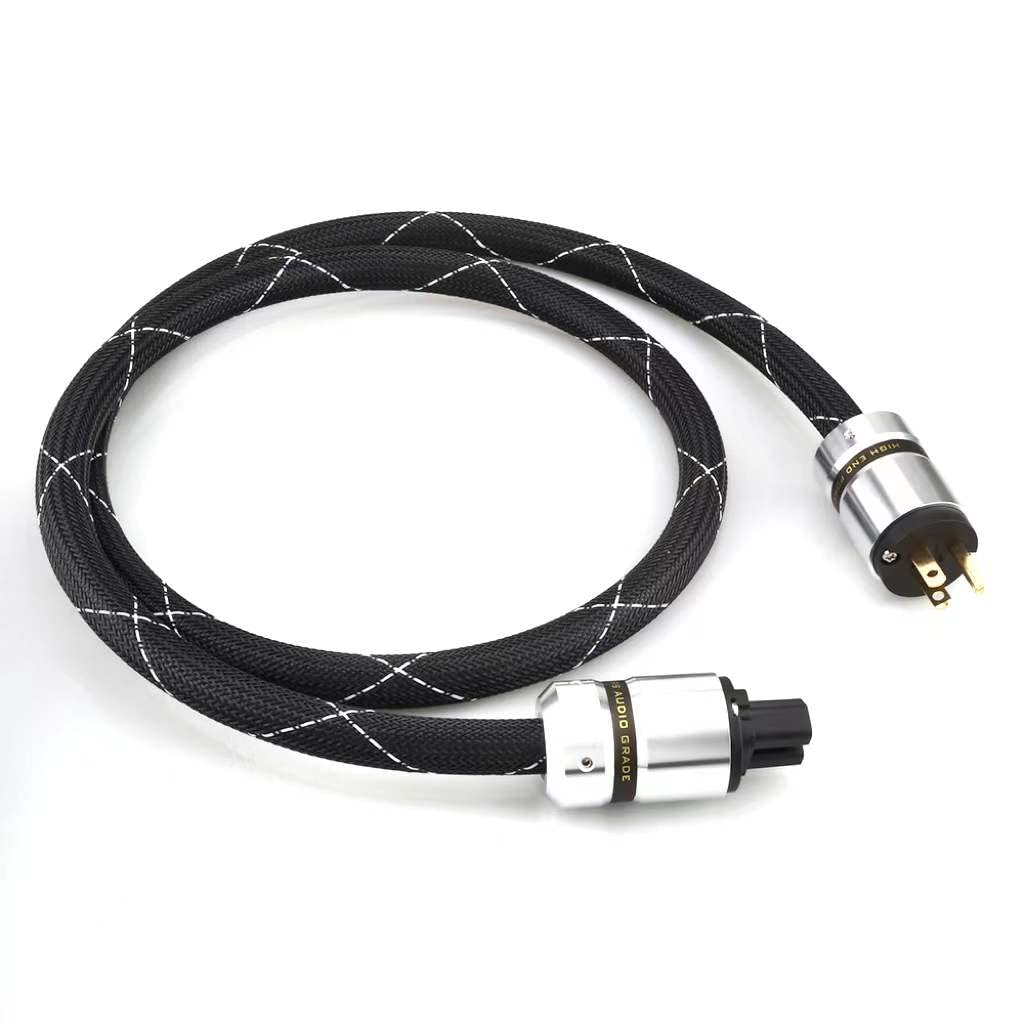 12AWG HiFi Power Cord 125V 15A 3-Prong Audiophile AC Power Cable with US Connector Plug (1M / 3.28FT) H67516
