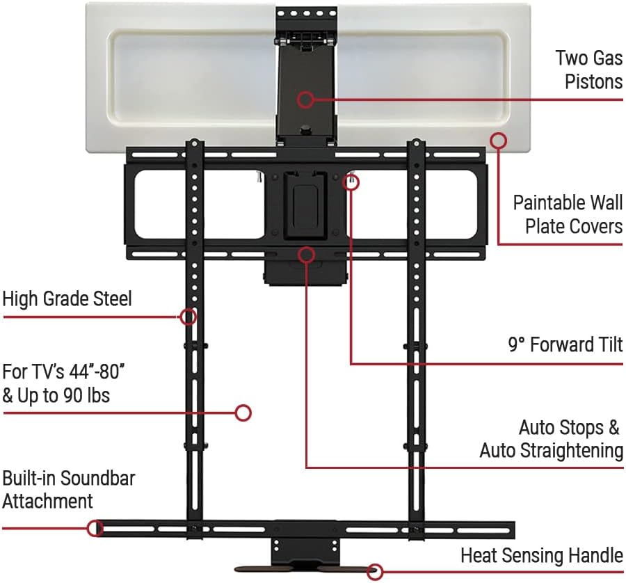 Pull Down TV Mount for 40" to 80" Screen TVs to 90 lbs D79962