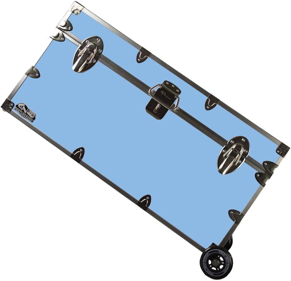 Large 32 x 18 x 16.5 Inches Lockable Footlocker with Wheels X2523