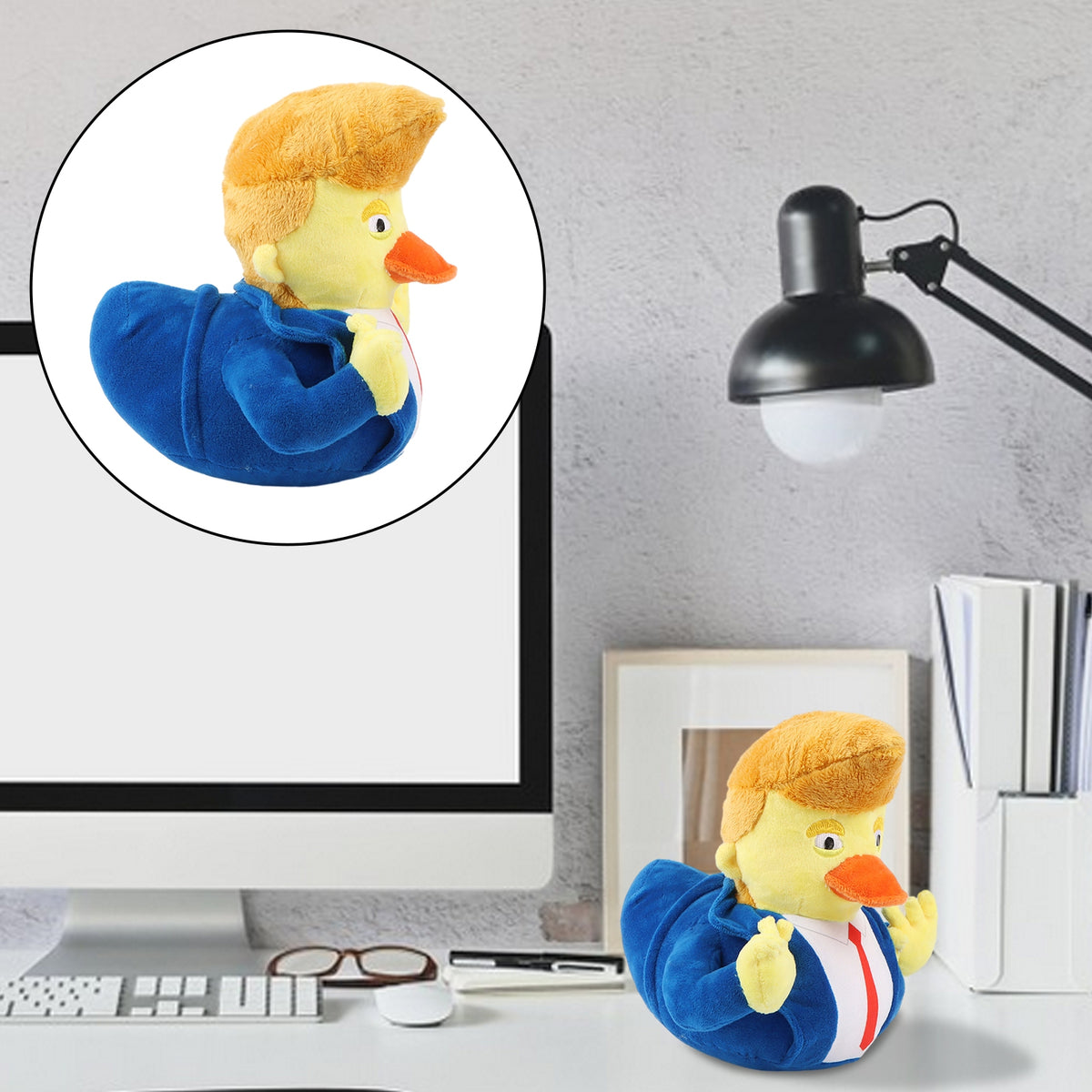 Plush Toy Duck Wearing Suit L387