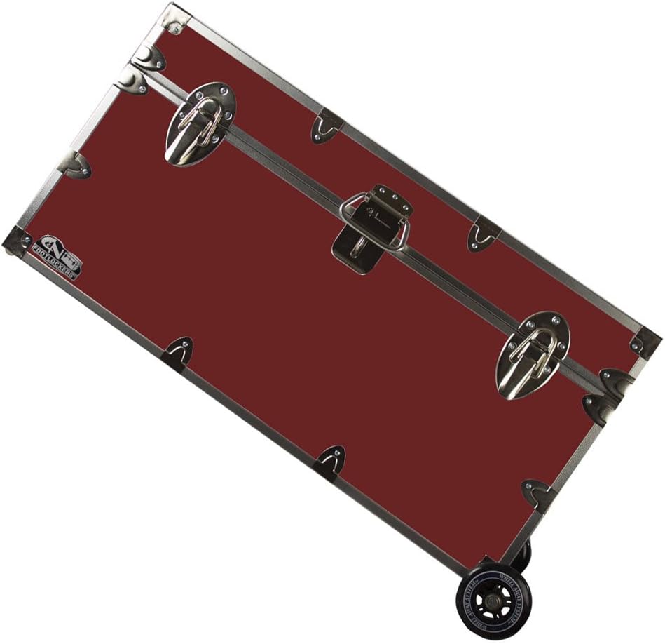Large 32 x 18 x 16.5 Inches Lockable Footlocker with Wheels X2523