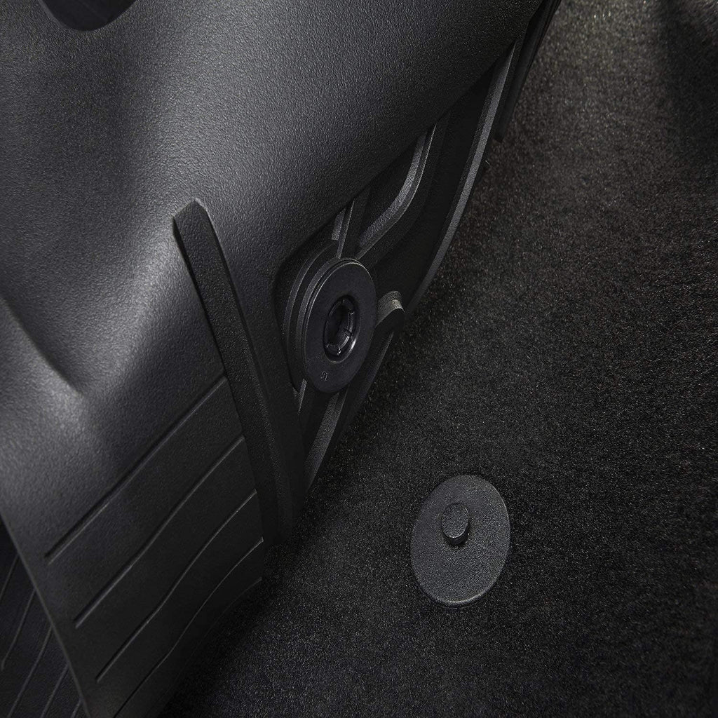 Black TPE All Weather Custom Fit Floor Mats for Ford Ranger Supercrew Cab 1st & 2nd Row Full Set Z645