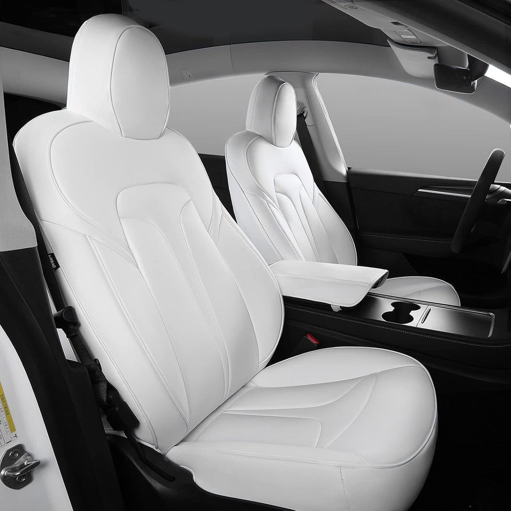 White Nappa Leather Car Seat Cover A8899