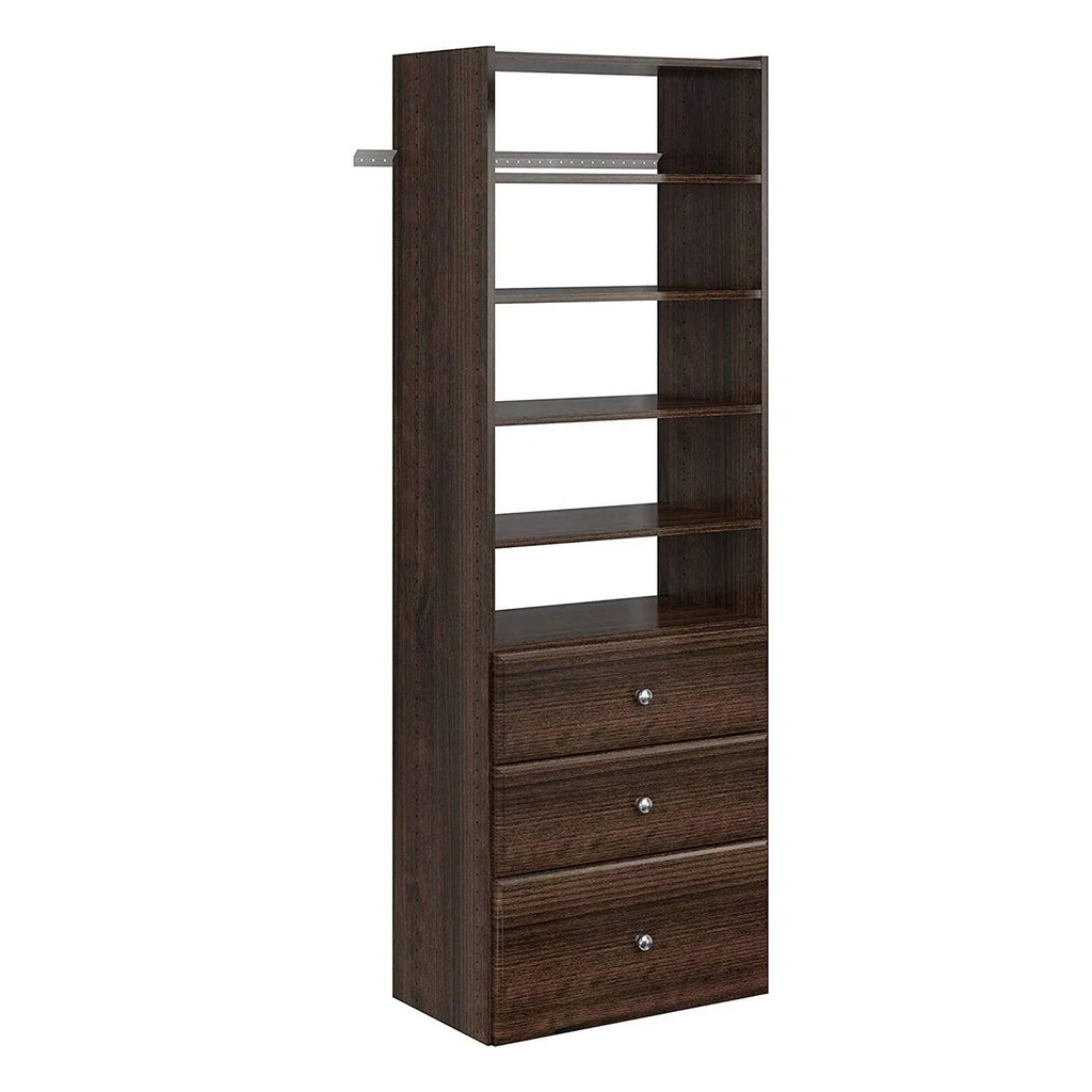 Truffle Tower Closet Organizer with Shelves and Drawers R8772