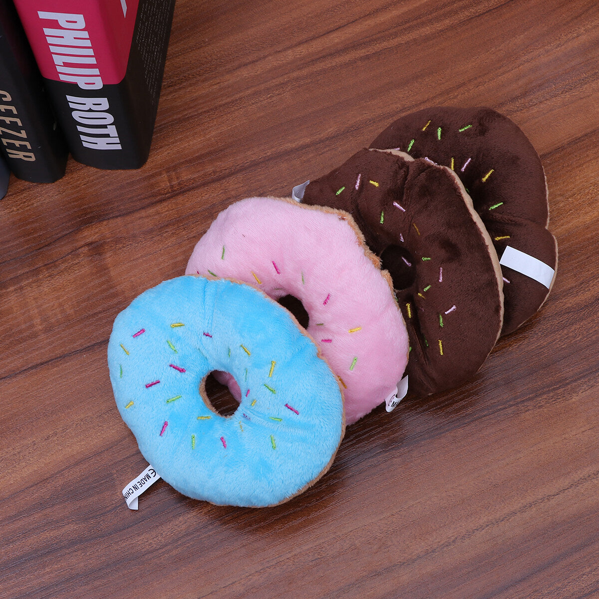 Squeaky Plush Donut Dog Toy K121