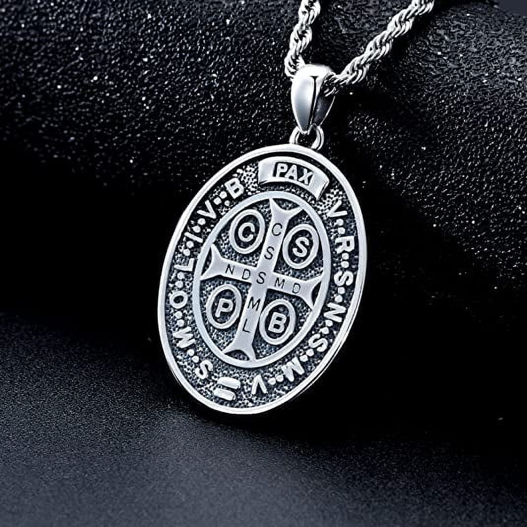925 Sterling Silver Amulet Pendant Necklace with Stainless Steel Chain R63923