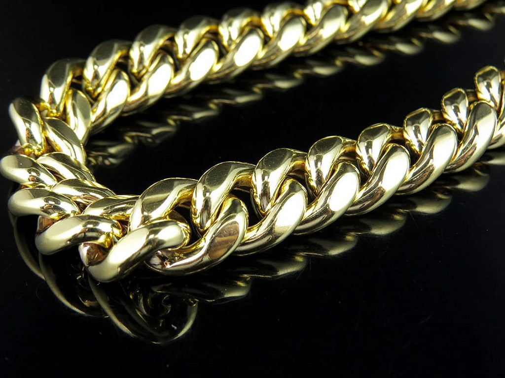 10K Yellow Gold Miami Cuban Link Chain with Box Clasp O803