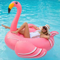 Pink Inflatable Flamingo Swimming Pool Floating Raft H495958