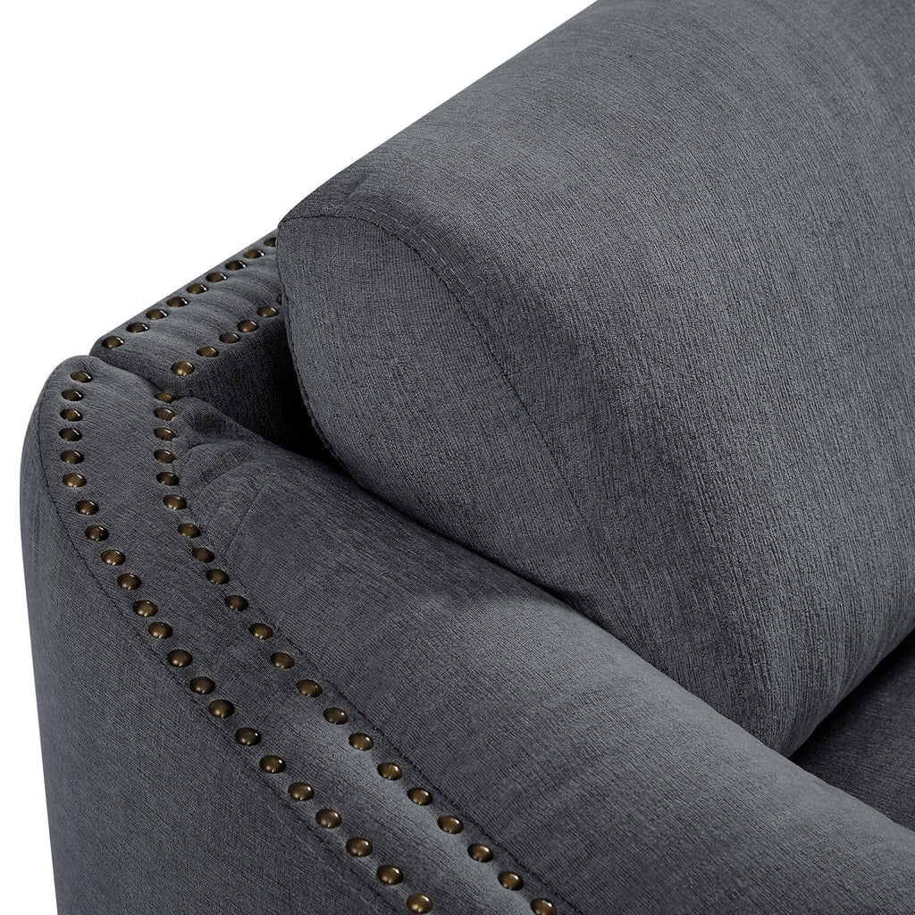 Gray 2 Seat Upholstery Loveseat Sofa Q5207
