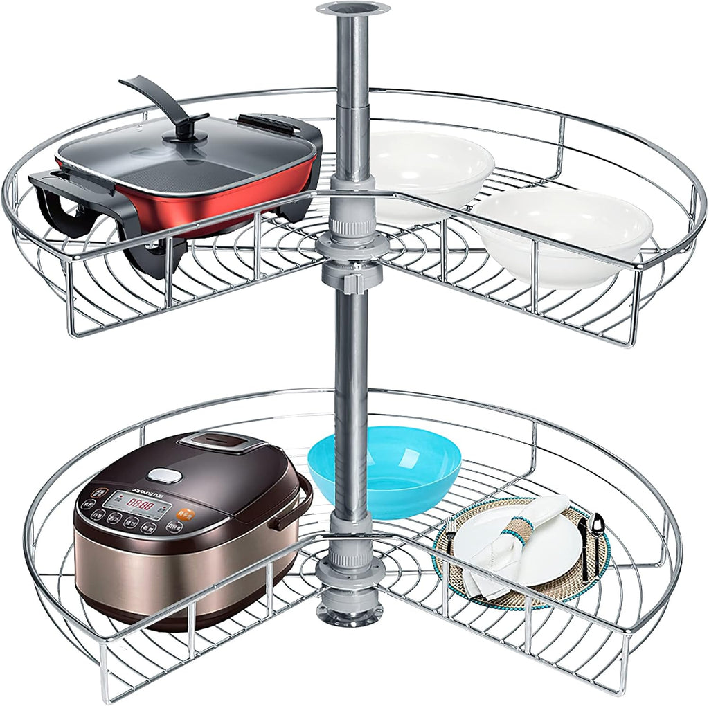28 Kidney Chrome 2 Shelf Rotating Storage Rack I600