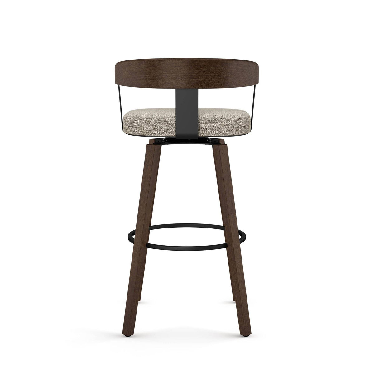 Polyurethane Swivel Counter Stool in Cream/Warm Gray/Black W4487