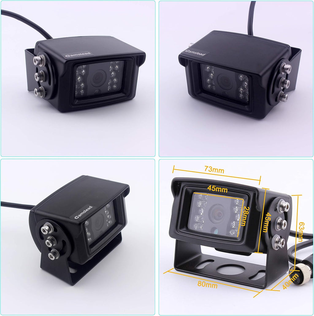 9 inch Quad Split Screen Backup Camera System for Truck Trailer RV Van Caravan Camper T396
