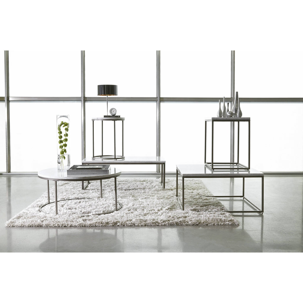 Rectangular End Table with White Marble Top M594763