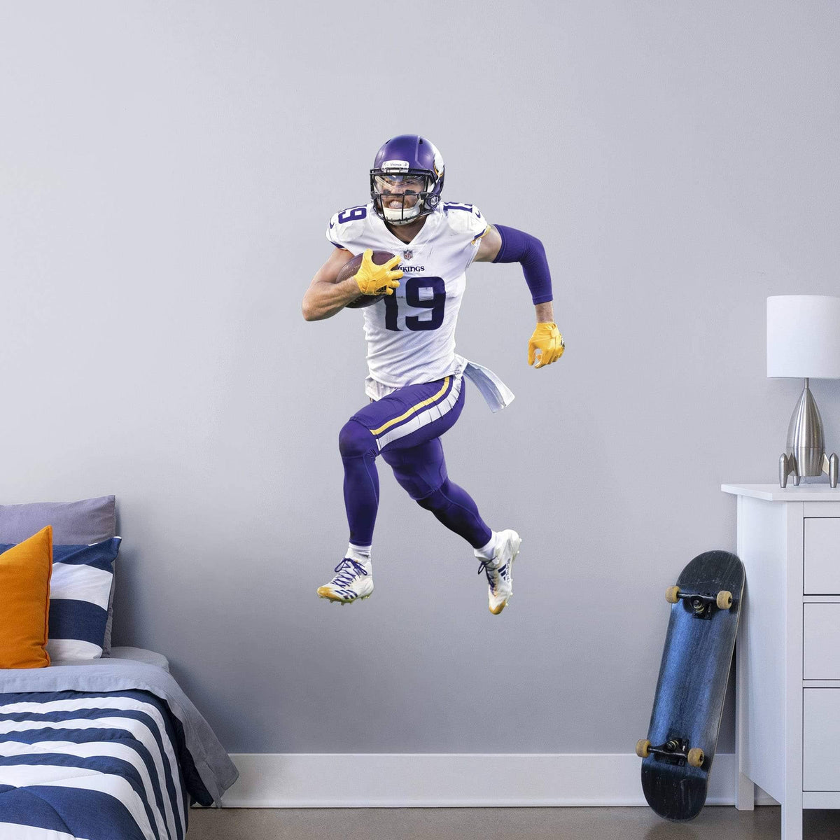 Fathead Adam Thielen Minnesota Vikings Away Life Size Removable Wall Decal V17848