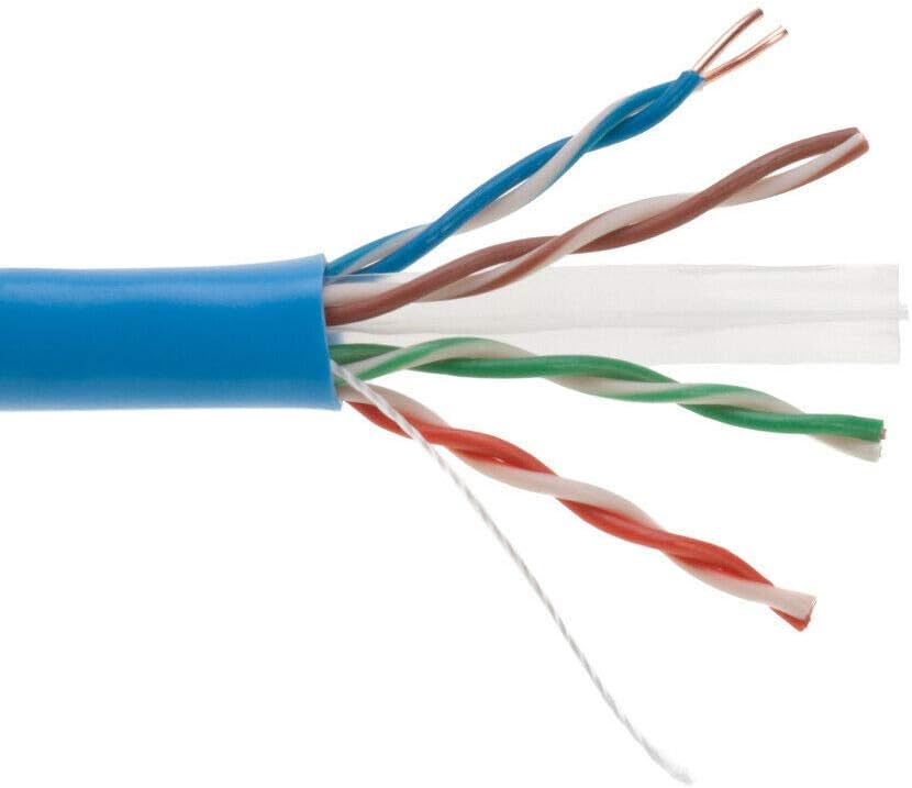 Cat6A 1000 Foot Red Solid Bare Copper 23AWG 4 Pair Bulk Ethernet Cable O4074