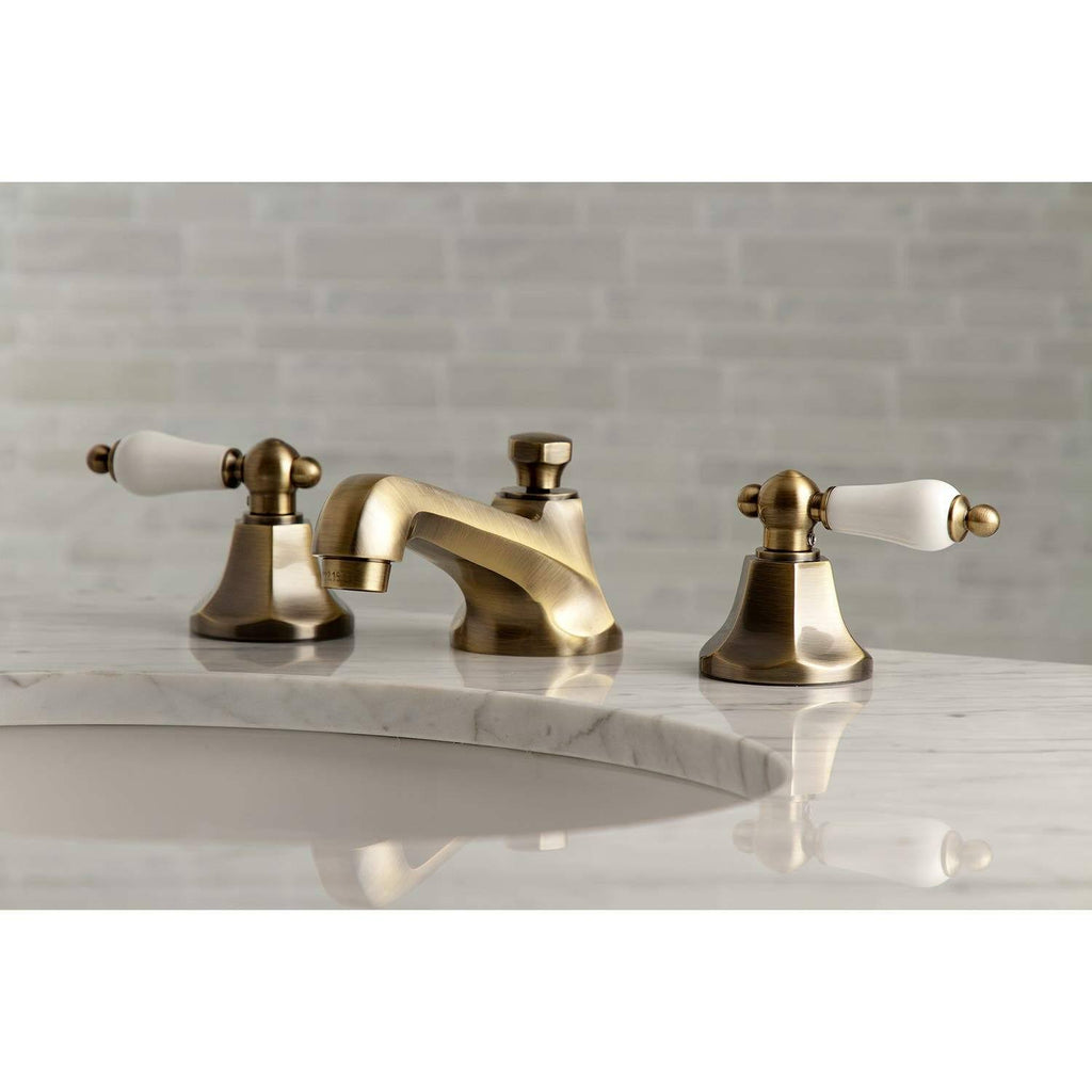Antique Brass Widespread Bathroom Faucet V3395