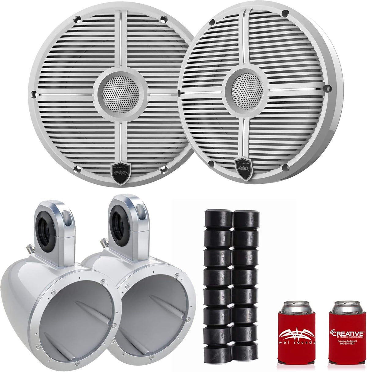 6.5" White Grill Marine Speakers X596