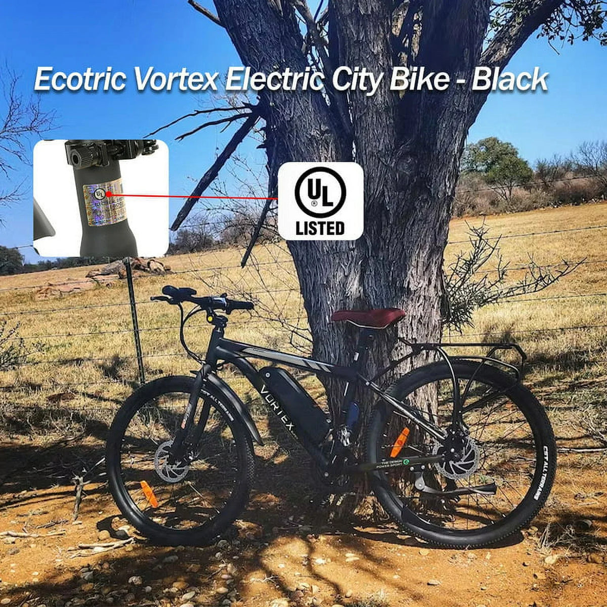 Black 26 In. 36 V 350 W 12.5 AH 7 Speed Electric Bike A283