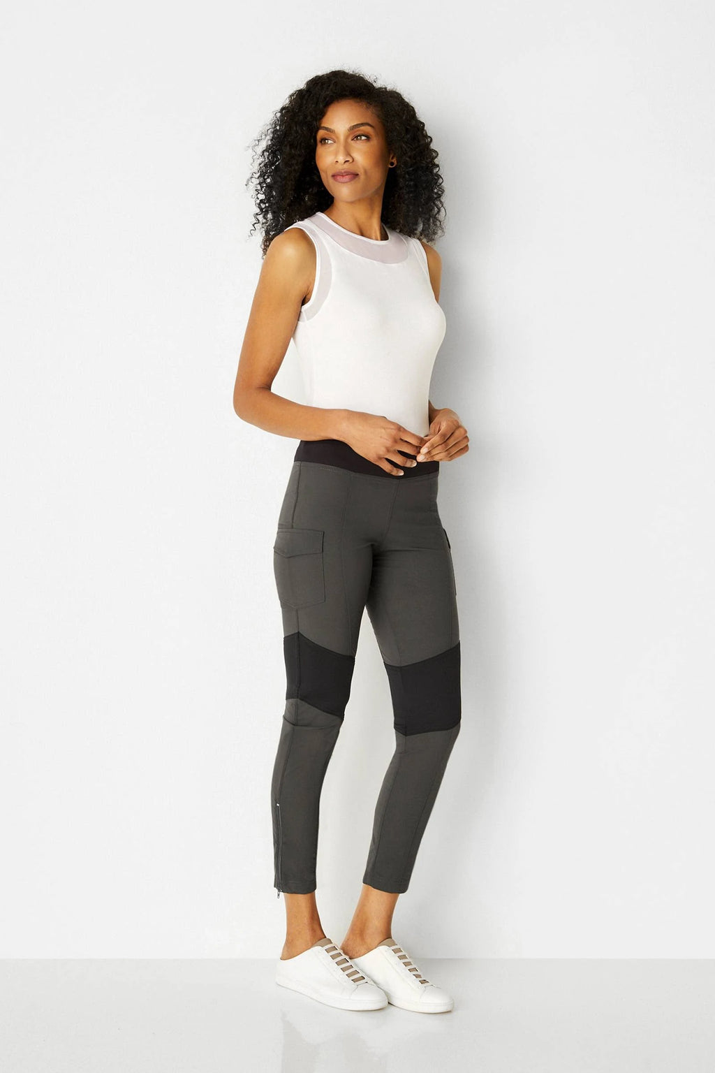 Contrast-Panel Legging Black B356516
